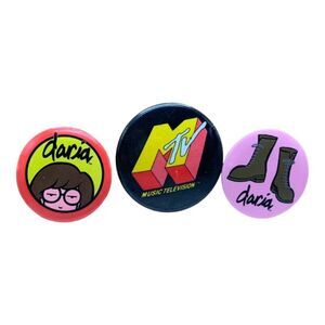 Vintage MTV Daria Metal Button Pin set of 3